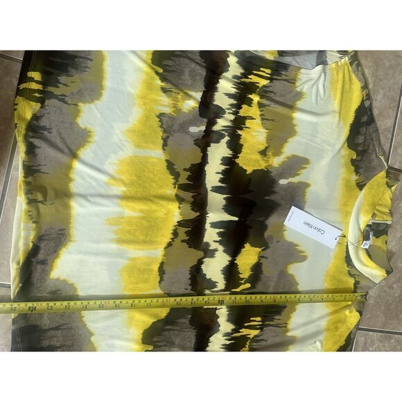 NWT Calvin Klein 2X Jersey Printed Mock Neck Blouse Top - Picture 5 of 6